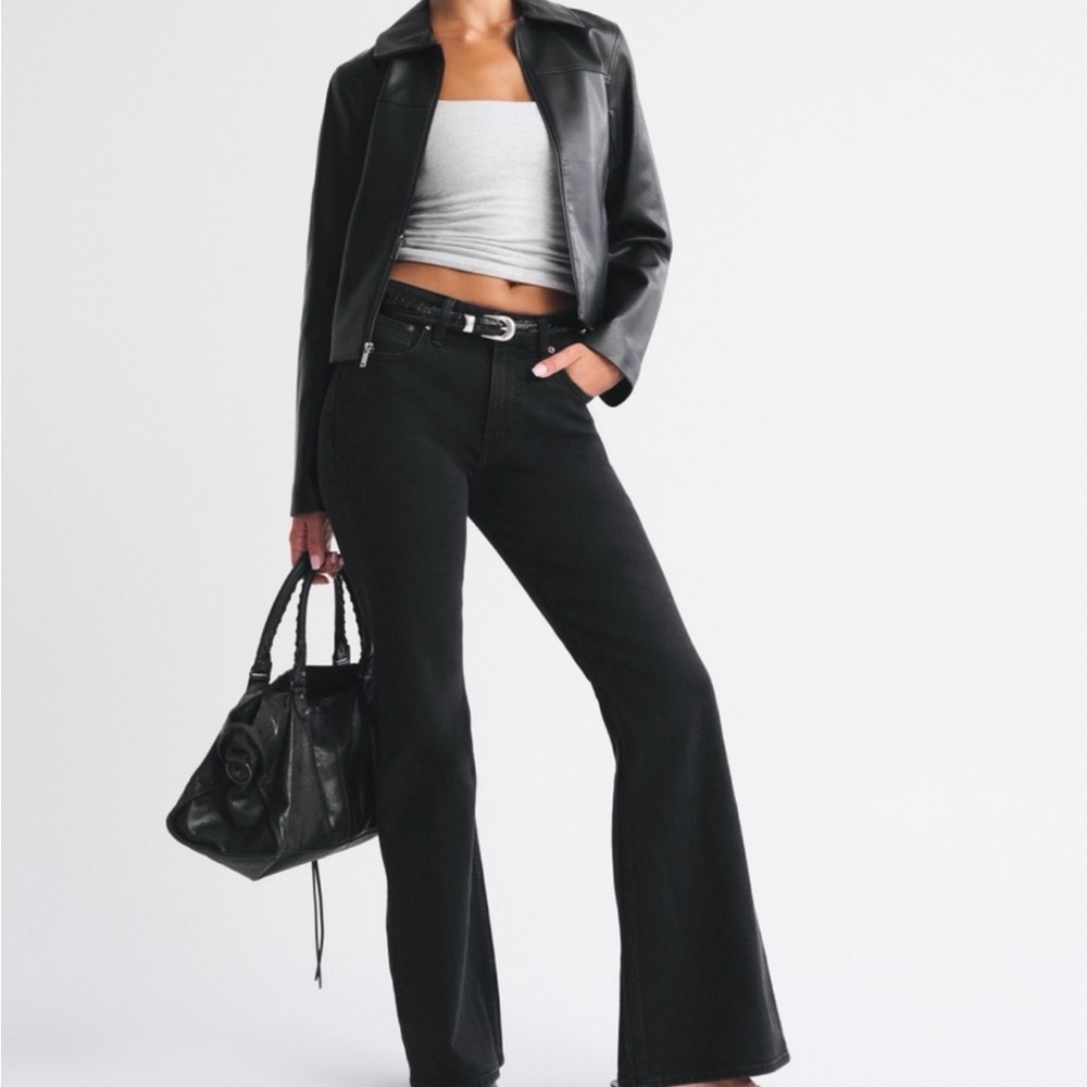 Abercrombie & Fitch Black Flare Jeans Curve Love